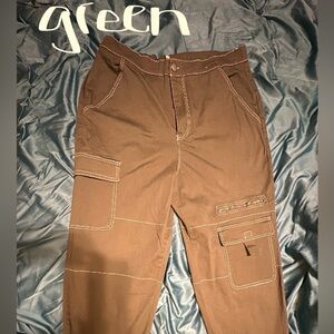 Olive Green Cargo Jogger Pants; Size XL